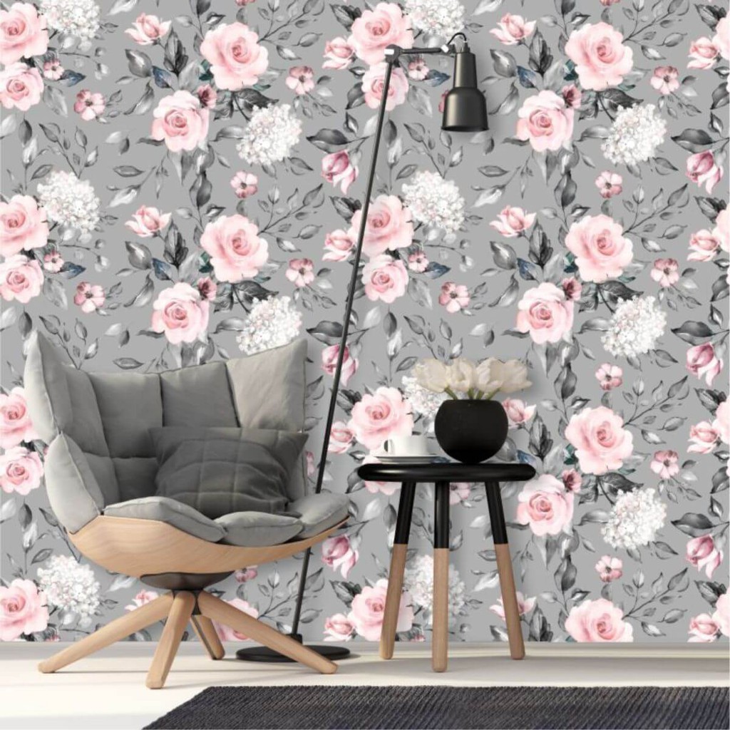 Papel de Parede Floral Decoração em Oferta na Shopee