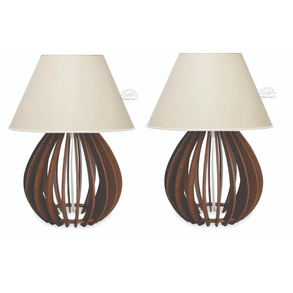 Par Abajures Luminaria Bolinha Marrom Criado Mudo Quarto em Oferta na Shopee