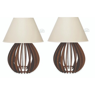 Par Abajures Luminaria Bolinha Marrom Criado Mudo Quarto em Oferta na Shopee