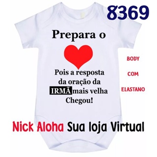 BODY BEBÊ PREPARA O CORAÇÃO POIS A RESPOSTA DA ORAÇÃO DA IRMÃ MAIS VELHA CHEGOU CÓD 8369 em Oferta na Shopee