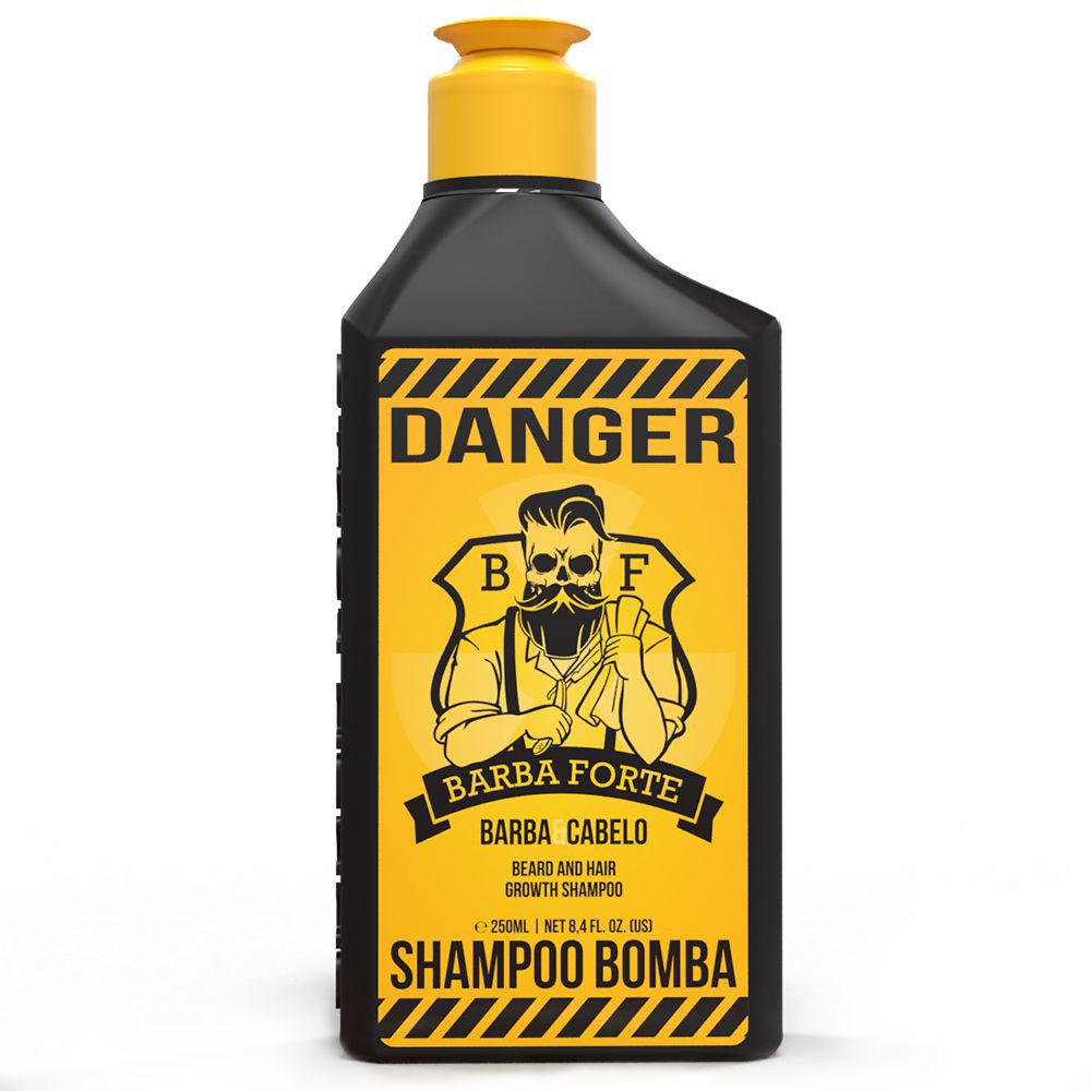 Shampoo Bomba Danger Barba E Cabelo 250ml - Barba Forte em Oferta na Shopee