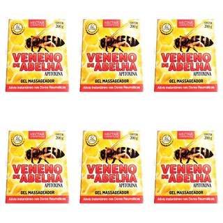 Kit com 6 Gel Massageador Veneno de Abelha 200g Néctar Cosméticos Atacado