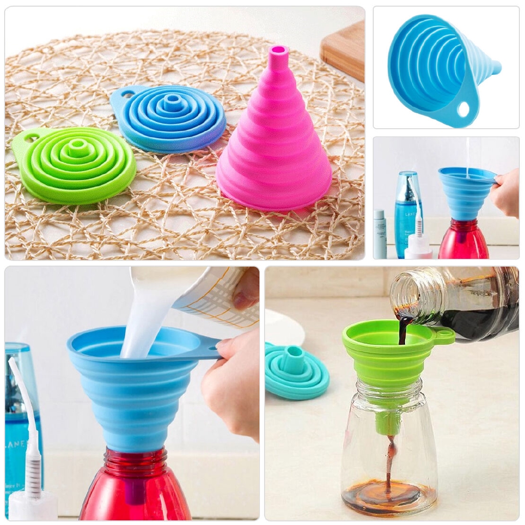 Funil De Cozinha De Silicone Dobrável Desmontável | Shopee Brasil