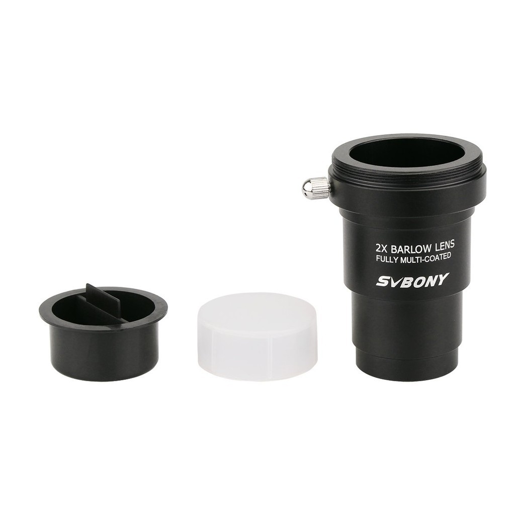 1.25 inches 2X Barlow Lens Fully Black Multi Coated Extender with M42x0.75mm Thread for Standard Telescope Eyepiece Astronomy 