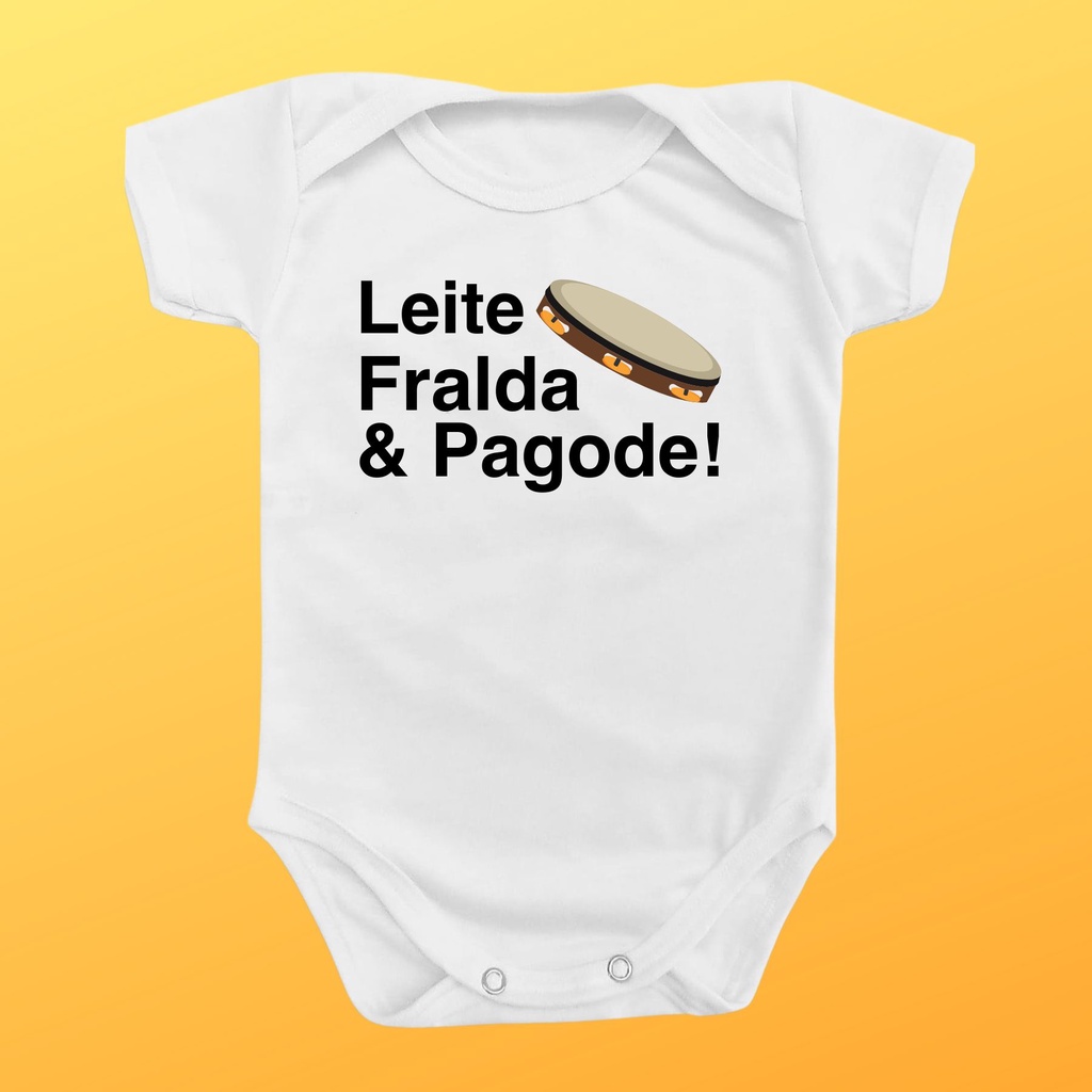 Body Roupa Bebê Leite Fralda Pagode Divertido Música Samba em Oferta na Shopee