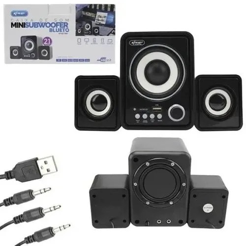 Mini System Caixa De Som 2.1 Mp3 Fm Usb Bluetooth Bivolt