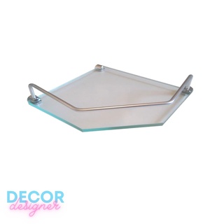 prateleira de canto em vidro 20*20 com aramado vidro de 8mm.