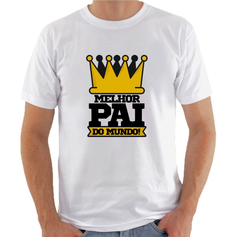Camiseta Masculina Melhor Pai do Mundo Coroa Dia dos Pais Pai Filho Camisa