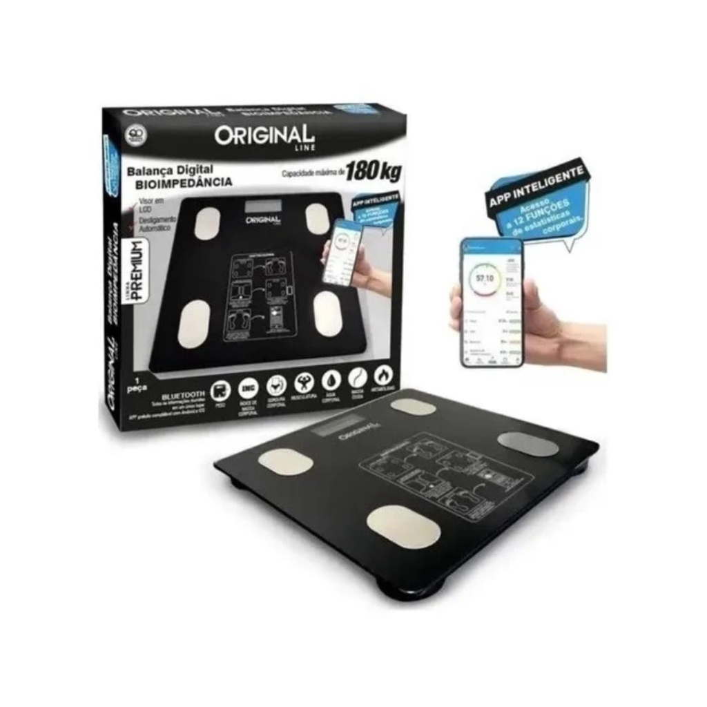 Balança Digital Corporal Bioimpedancia Aplicativo Bluetooth