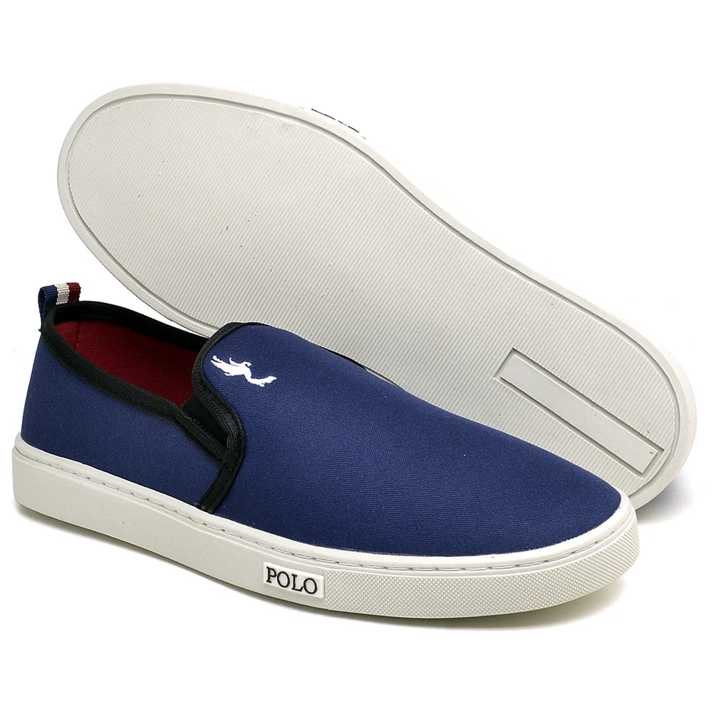 Tênis Polo Way Slip On Iate Blu Sapatilha Masculina Sapatênis Leve e Confortável