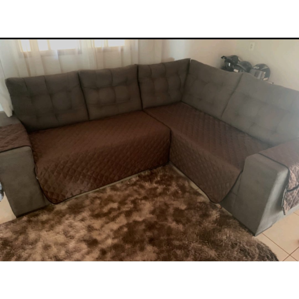 Protetor de sofá de canto (somente assento) sob medidas | Shopee Brasil
