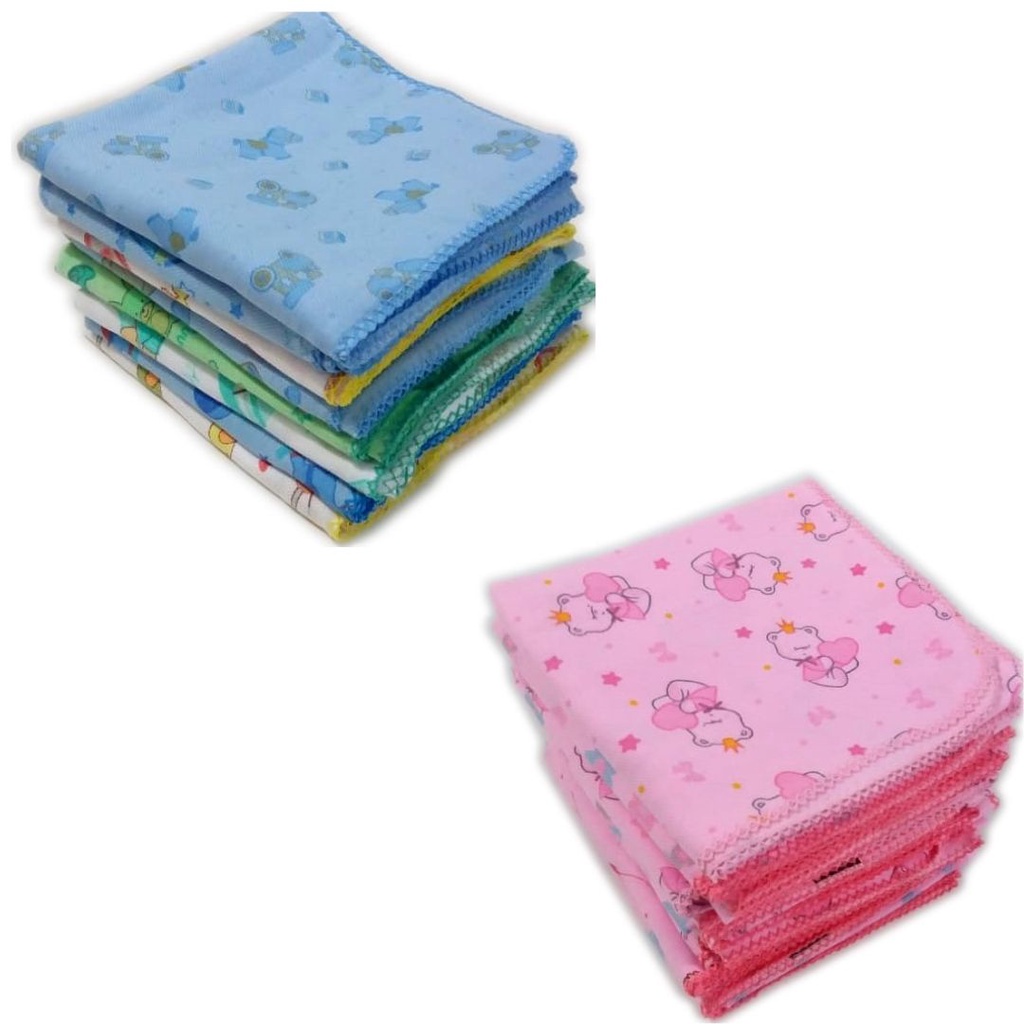 Kit 3 Cueiro Flanelado Estampado Gigante 80x80cm Com Crochê em Oferta na Shopee