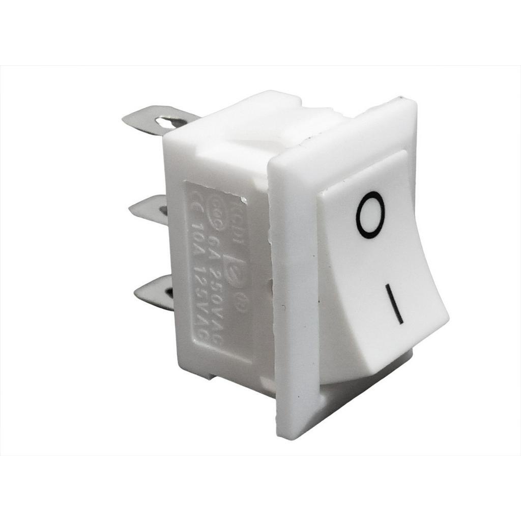 Chave Tictac KCD1 Branco Botão Liga Desliga 3T 2P- 10 Chaves On Off 12V 100V 220V Interruptor Luminária Led Lâmpada Abajur