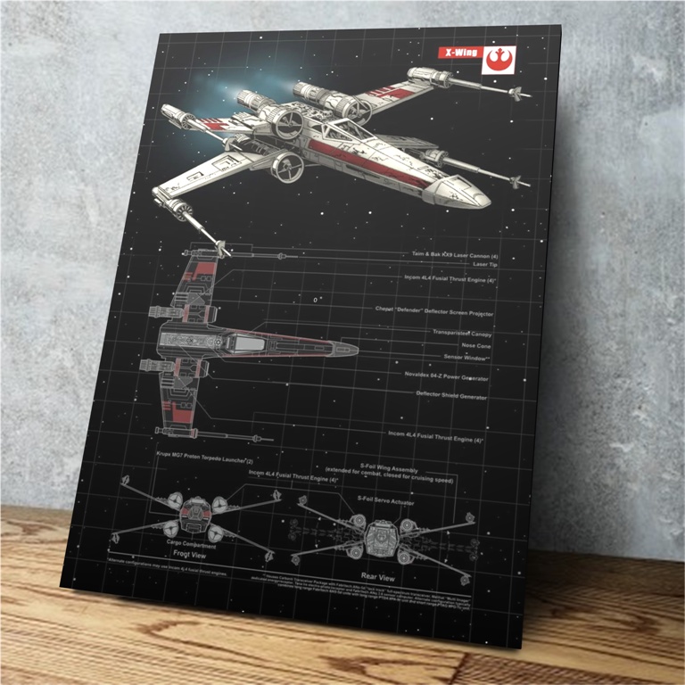 Placa Decorativa Star Wars X-Wing Specs