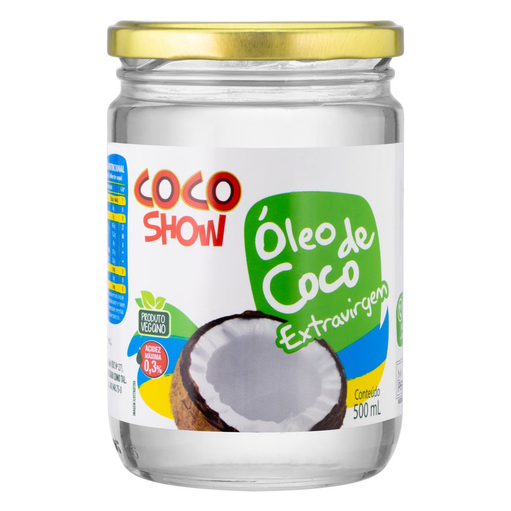 Óleo de coco Extra Virgem 500ml - Coco Show - Copra em Oferta na Shopee