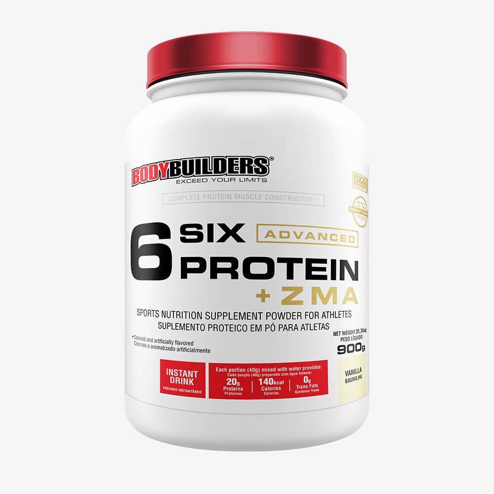 Whey 6 Six Protein Advanced C/ Zma - Pote 900g - Bodybuilders