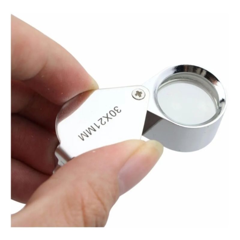 Lupa Bolso Inox Precisão 30 x 21 MM Relojoeiro Joalheiro