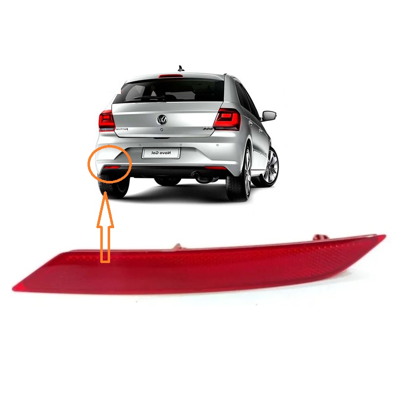 REFLETOR OLHO DE GATO DO PARACHOQUE TRASEIRO LADO ESQUERDO P/ GOL G7 2017 2018 2019 2020 ORIGINAL VW