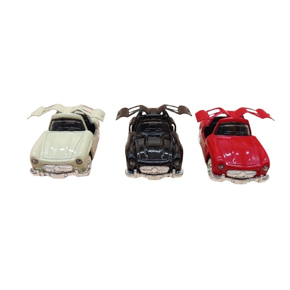 Carro Mercedes Asa de Gaivota Miniatura de Ferro Carros Antigos Carrinho à fricção colecionavel