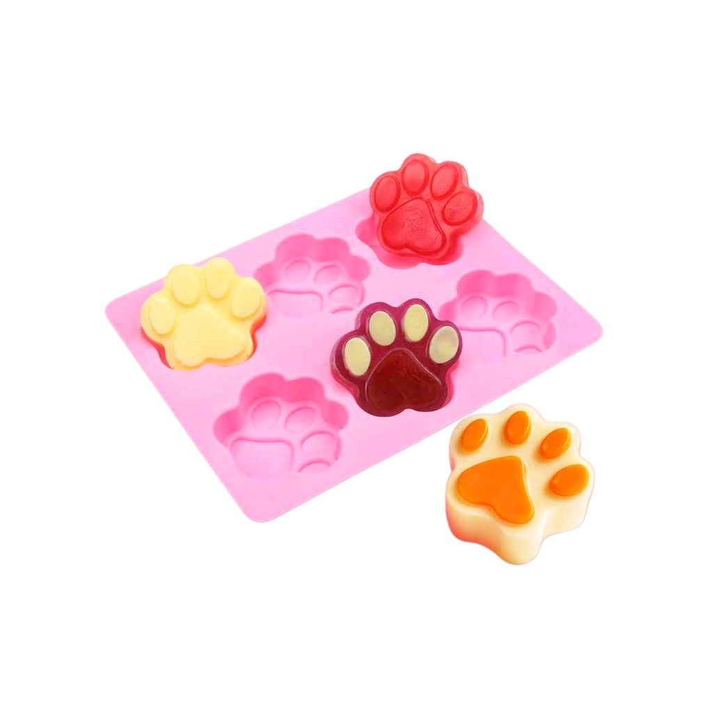 Forma De Silicone Molde Patinha ou Patinha e Ossinho P/ Bolo Chocolate Gelo Vela