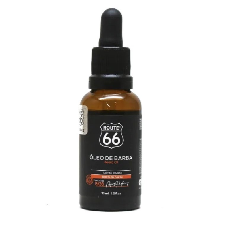 Oleo de Barba 30 ml Route 66 Viking Beard Oil Carvão Ativado Preto Viscoso Cuidado com a Barba Presente