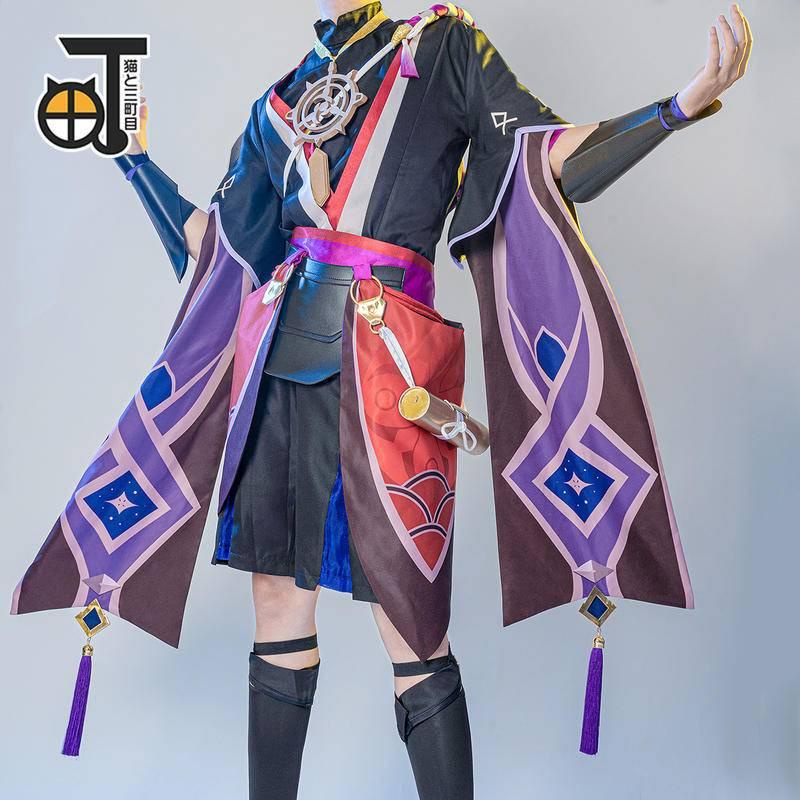 Jogo Anime Genshin Impact Xiao bonito traje de cosplay masculino