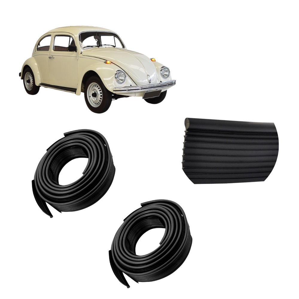 Par Borracha Debrum Do Paralama Traseira Fusca 59 A 96 Preto