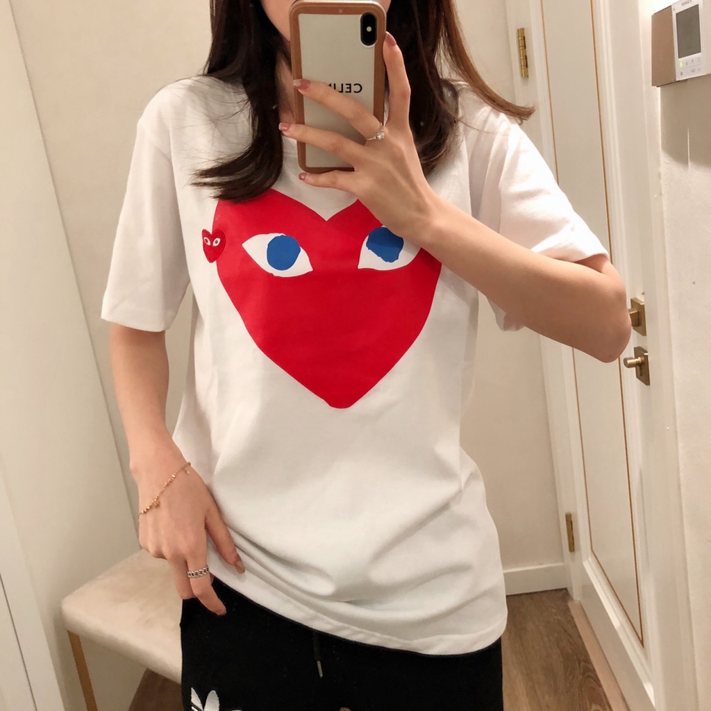 Play CDG Series Couple Heart Ins Camiseta De Manga Curta Quente