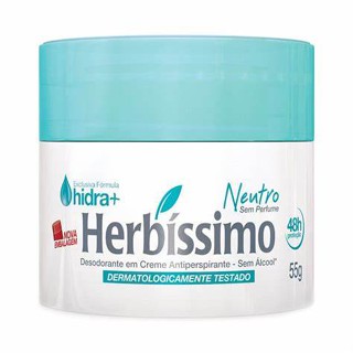 Desodorante Antitranspirante Herbissimo com Glicerina Vegetal e Óleo de Girassol - 48 horas de proteção - 55g em Oferta na Shopee