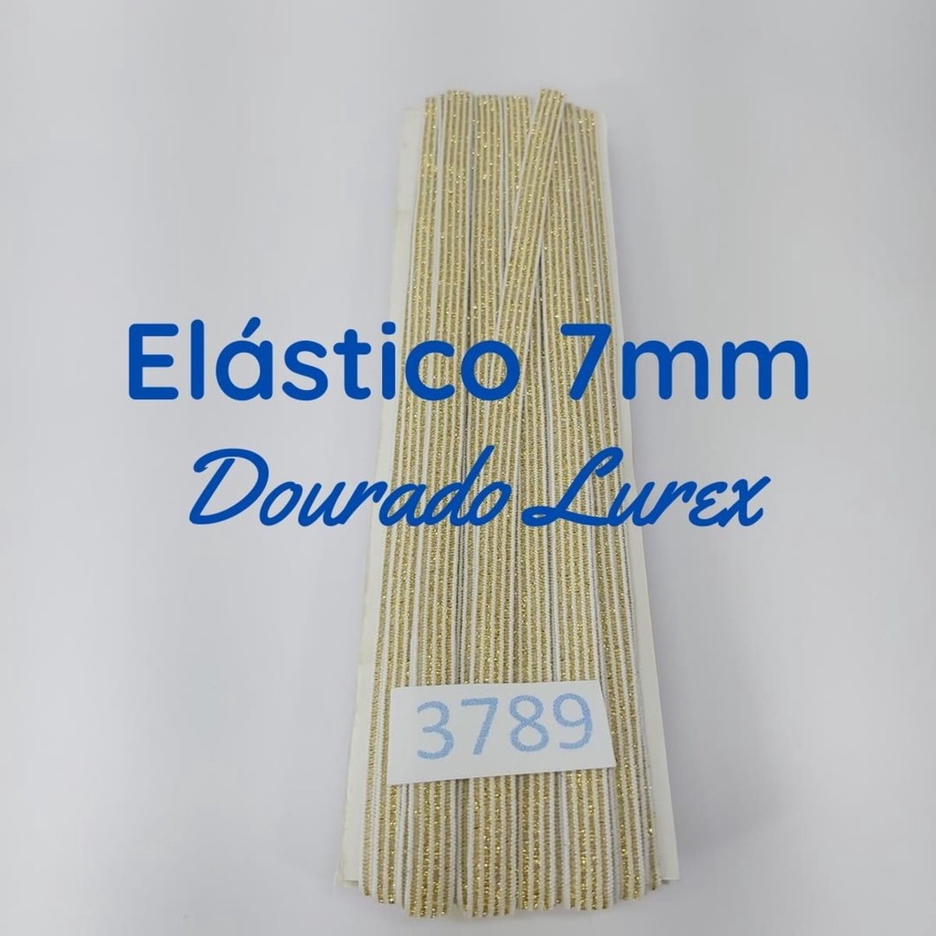 150 metros Elástico Lurex chato 7mm Dourado 3789 150 321Q1