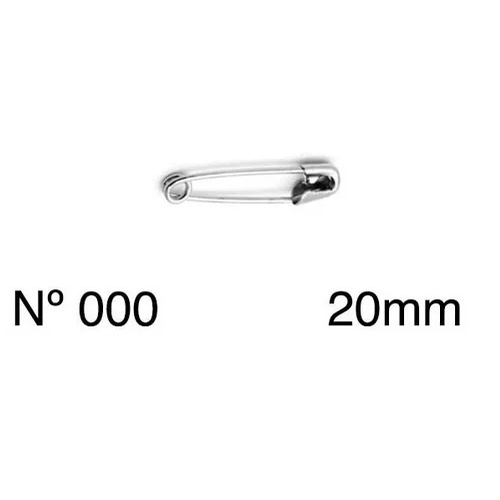 Alfinete De Segurança Nº 000 Prata 20mm - 300 Unidades