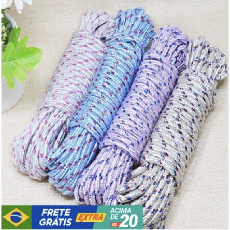 Corda Nylon 10 Metros Multiuso Ótima Qualidade Corda de Nylon Trançada Multiuso Super Resistente Para Uso Geral 10 Metros Cores Variadas