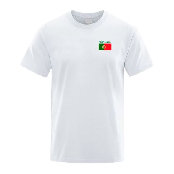 Camiseta 100% algodão Bandeira Portugal Uniforme Passeio