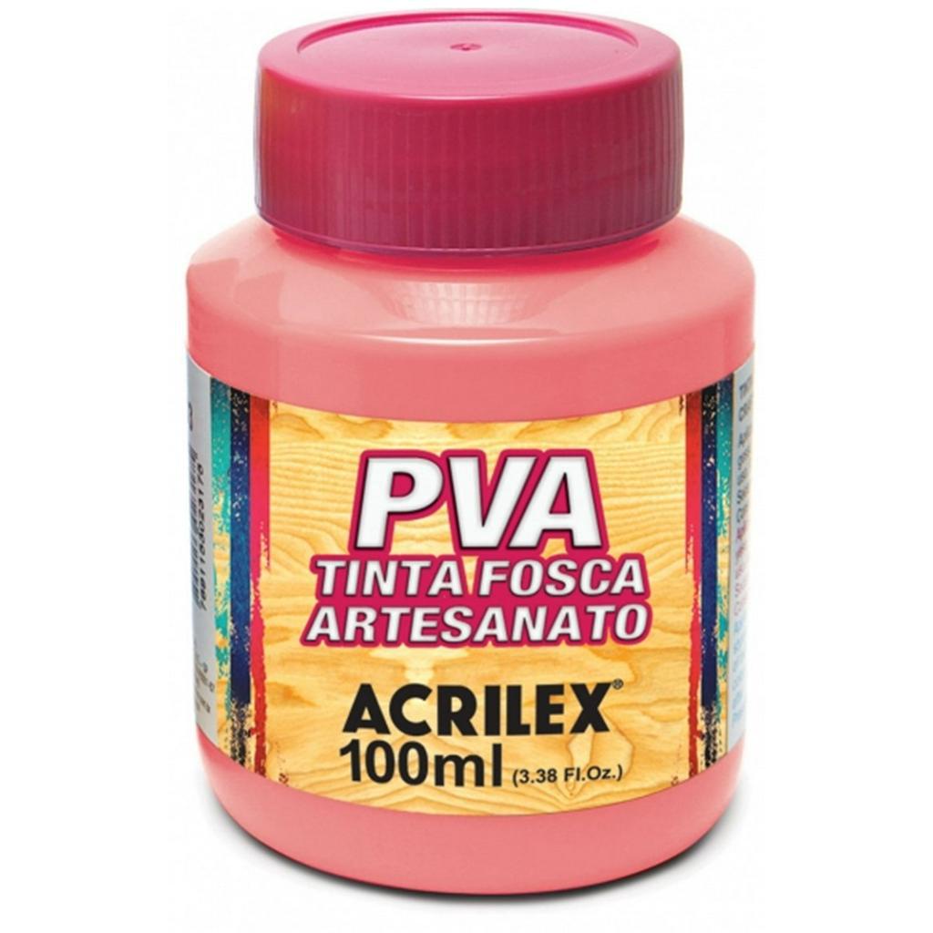 Tinta Fosca para Artesanato PVA 100ml Rosa Chá Acrilex para Madeira MDF Cerâmica Gesso Papel