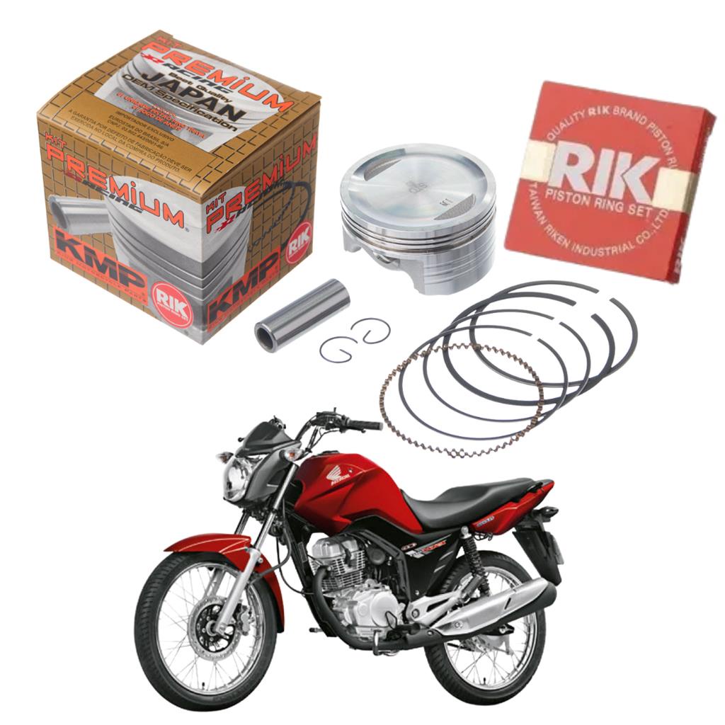 Kit Pistao Aneis Rik Honda Cg 150 Titan Bros 1mm Competicao em Oferta na Shopee
