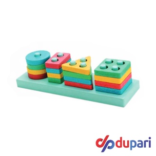 Encaixe Divertido 17 Pçs MDF Brinquedo Educativo Didático Infantil Pedagogia Colorido Cores Sortidas em Oferta na Shopee