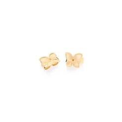 Par de Tarraxa Rommanel borboleta folheada a ouro 18k - 590035