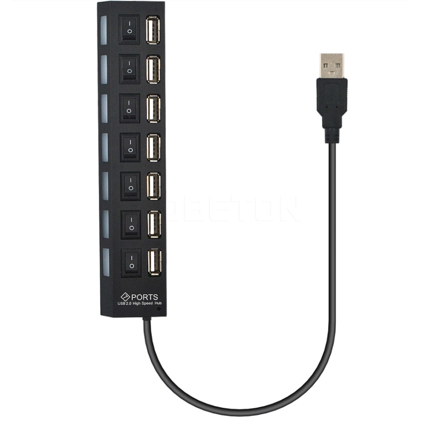 Adaptador Hub 2.0 com 7 portas multifuncional divisor usb portátil de alta velocidade para computador