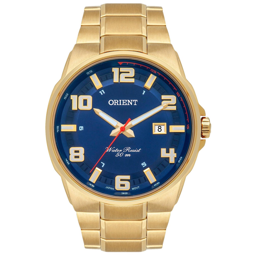 Relogio Orient Masculino Dourado Azul Mgss1186 D2kx em Oferta na Shopee