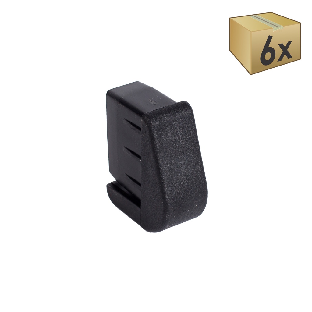 Kit 6 Ponteira 40x20 Abaulada Com Calço Vertical Preto