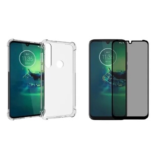 Kit Capa Anti-Impacto + Película 3D Privacidade P/ Moto G8 Play