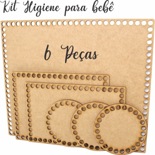Base Para Crochê Fio De Malha Para Kit Higiene Bebê Mdf Cru em Oferta na Shopee