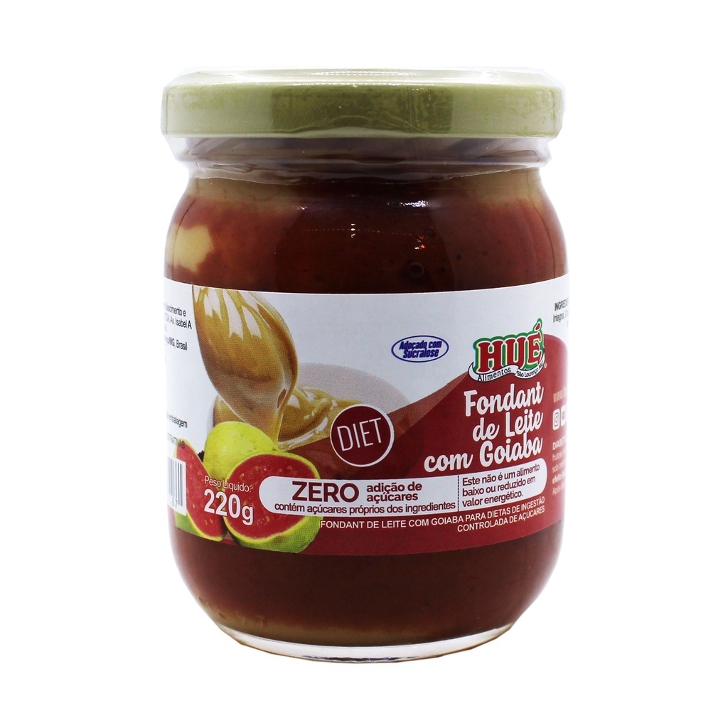 Fondant De Leite Com Goiaba Diet Hué 220g (Doce De Leite Diet)