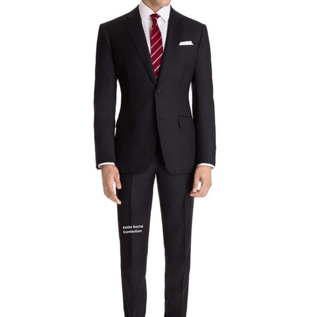 Terno Masculino Preto Slim Fit Paletó + Calça + Cabide