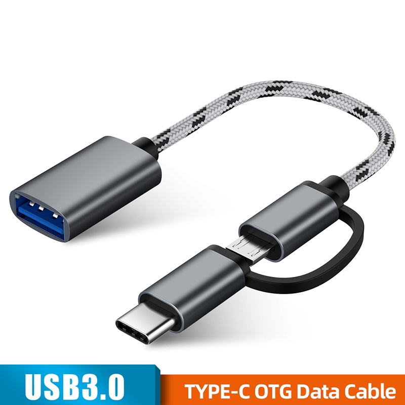 Adaptador 2 Em 1 Usb 3.0 Otg Micro Tipo C De Sincronização De Dados Para Huawei em Oferta na Shopee