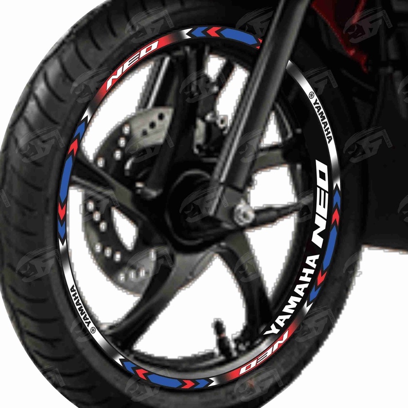 Adesivo Friso Refletivo Roda Moto Yamaha Neo 125 M01 tricolor