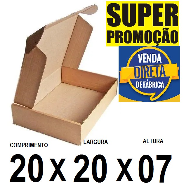 caixa 20x20x07 papelão resistente montável com tampa pode ser