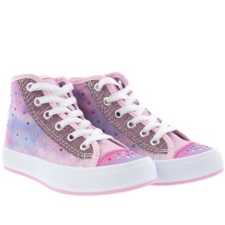 Tênis Gabrielinha Cano Alto Hotfix Lurex Rosa