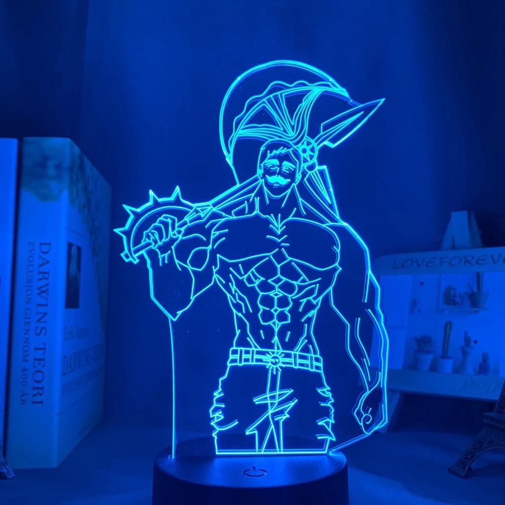Anime The Seven Deadly Sins Figure Luminária LED 3D Noturna Presente e Decoração