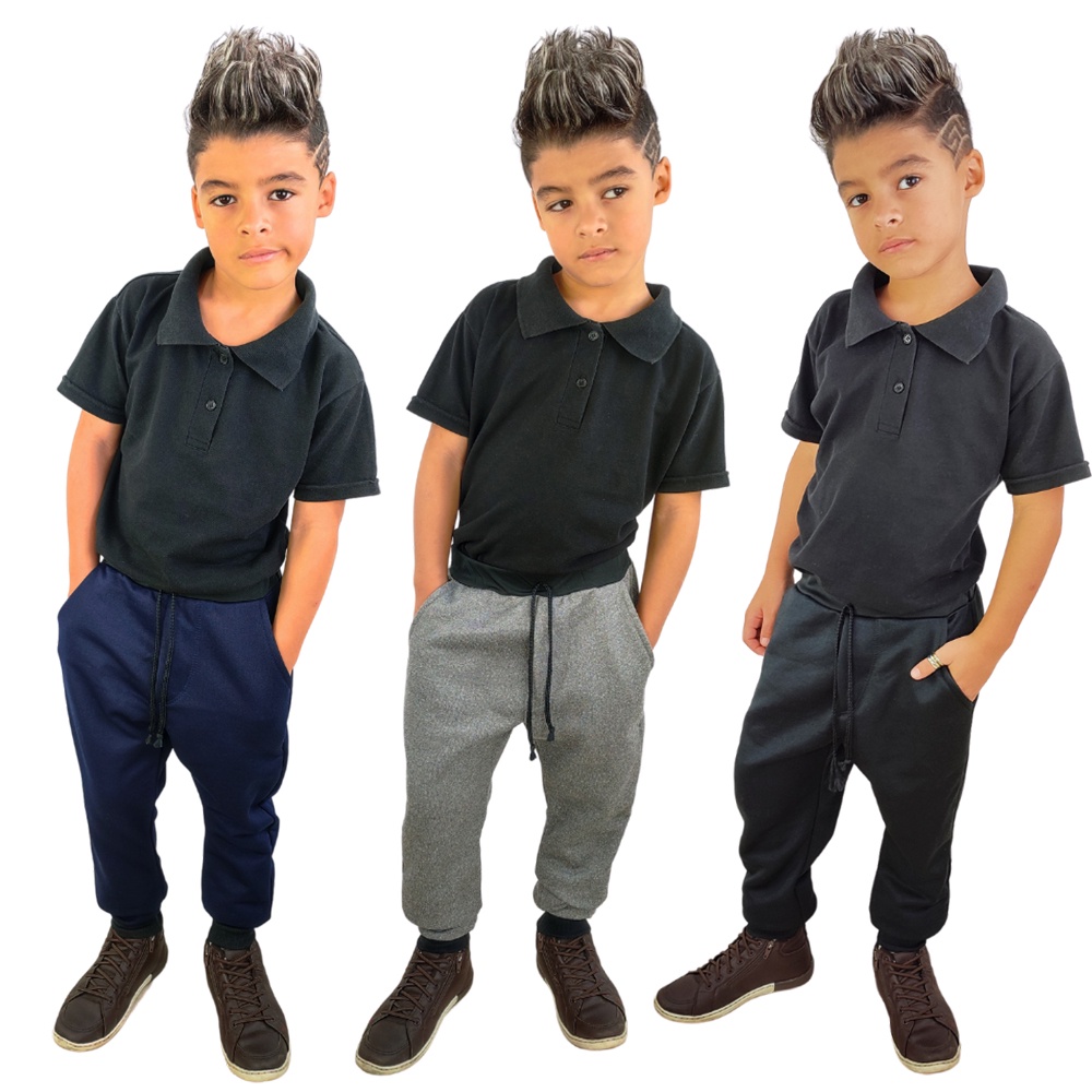 Calça de Moletom Infantil Juvenil Skinny Peluciada Felpuda Inverno 3 Bolsos Flanelada